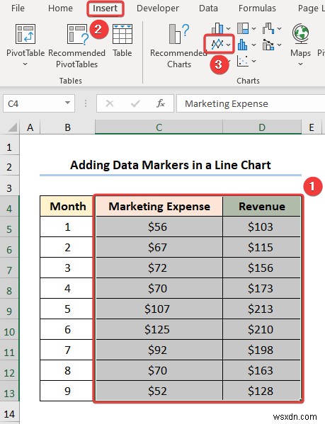 Cách thêm Dấu dữ liệu trong Excel (2 Ví dụ dễ dàng)