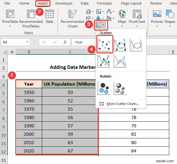 Cách thêm Dấu dữ liệu trong Excel (2 Ví dụ dễ dàng)