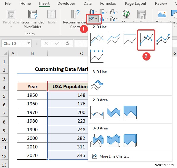 Cách thêm Dấu dữ liệu trong Excel (2 Ví dụ dễ dàng)
