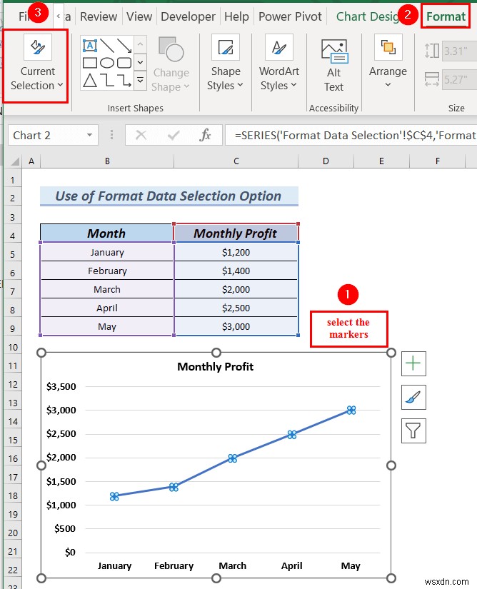 Cách thay đổi hình dạng điểm đánh dấu trong đồ thị Excel (3 phương pháp dễ dàng)