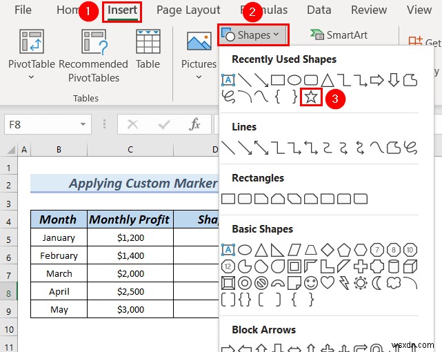 Cách thay đổi hình dạng điểm đánh dấu trong đồ thị Excel (3 phương pháp dễ dàng)