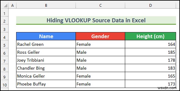 Cách ẩn dữ liệu nguồn VLOOKUP trong Excel (5 cách dễ dàng)