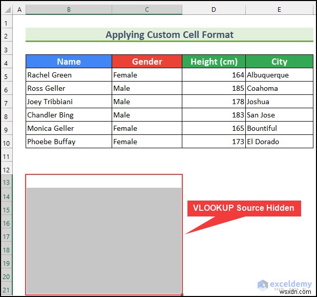 Cách ẩn dữ liệu nguồn VLOOKUP trong Excel (5 cách dễ dàng)