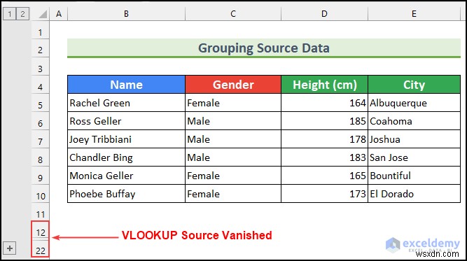 Cách ẩn dữ liệu nguồn VLOOKUP trong Excel (5 cách dễ dàng)