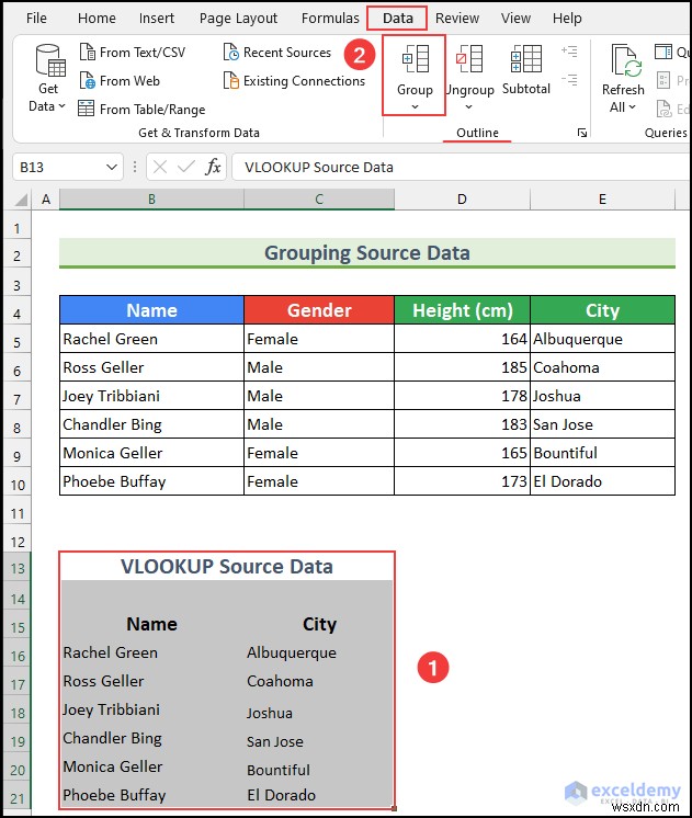 Cách ẩn dữ liệu nguồn VLOOKUP trong Excel (5 cách dễ dàng)