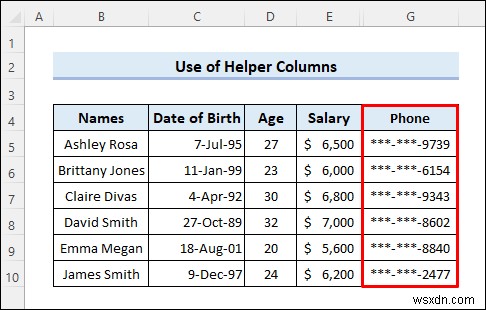 Cách ẩn dữ liệu bí mật trong Excel (5 cách dễ dàng)