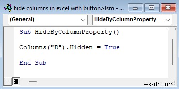 Cách ẩn cột bằng nút trong Excel (4 phương pháp phù hợp)
