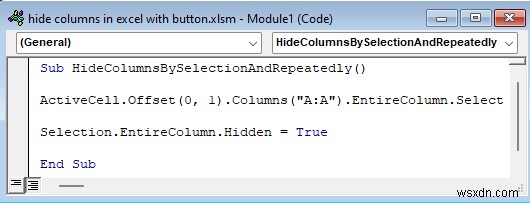 Cách ẩn cột bằng nút trong Excel (4 phương pháp phù hợp)