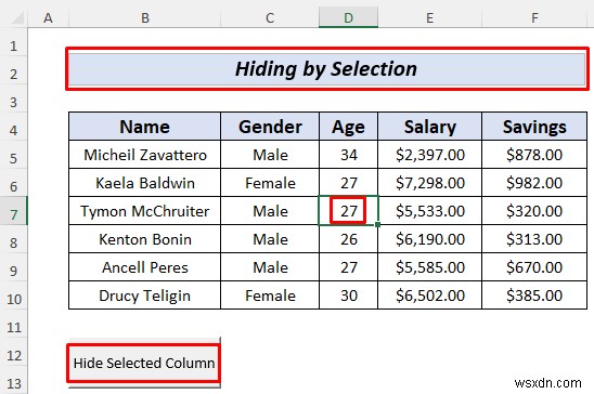 Cách ẩn cột bằng nút trong Excel (4 phương pháp phù hợp)