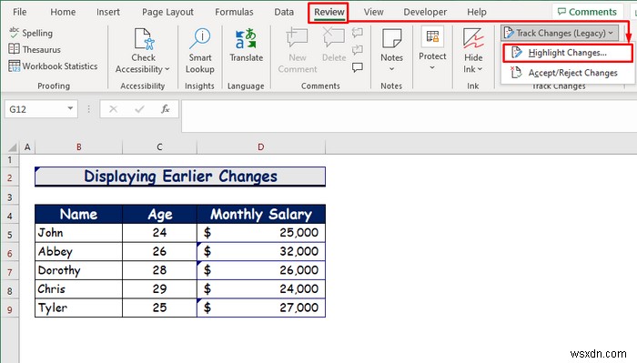 Cách bật Theo dõi thay đổi trong Excel (với Tùy chỉnh)