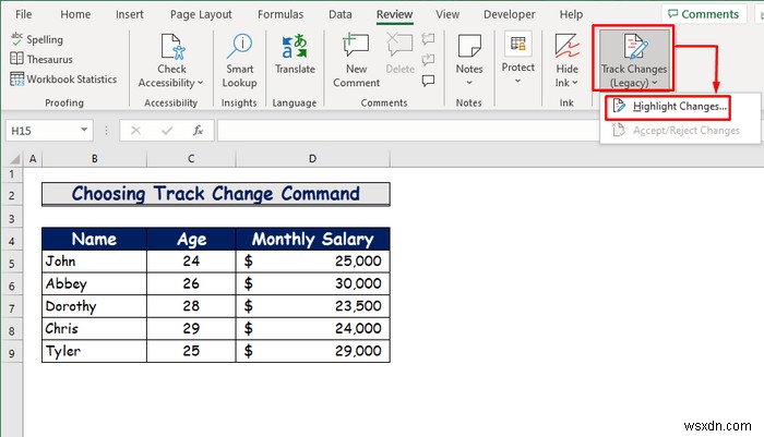 Cách bật Theo dõi thay đổi trong Excel (với Tùy chỉnh)