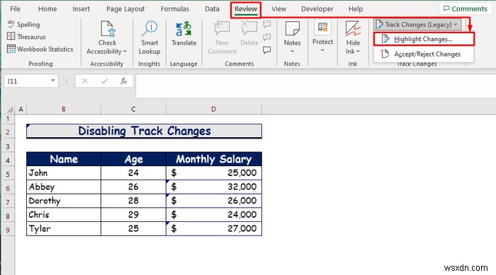 Cách bật Theo dõi thay đổi trong Excel (với Tùy chỉnh)