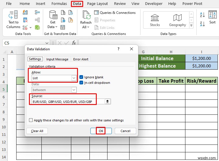 Cách tạo Nhật ký giao dịch ngoại hối trong Excel (2 Mẫu miễn phí)