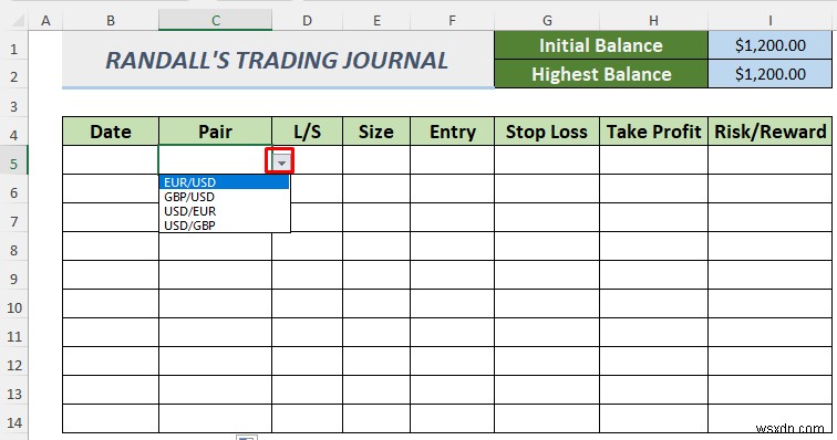 Cách tạo Nhật ký giao dịch ngoại hối trong Excel (2 Mẫu miễn phí)