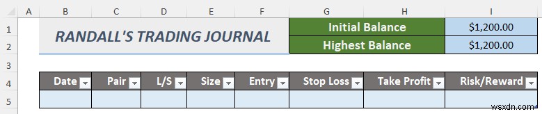 Cách tạo Nhật ký giao dịch ngoại hối trong Excel (2 Mẫu miễn phí)