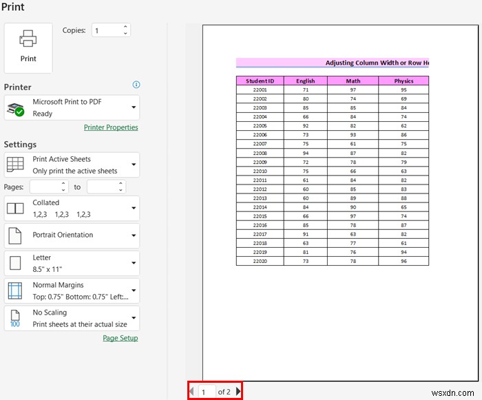 Cách điều chỉnh trang tính Excel trên một trang PDF (8 cách đơn giản)