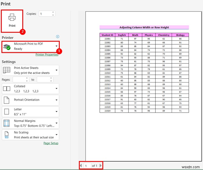 Cách điều chỉnh trang tính Excel trên một trang PDF (8 cách đơn giản)