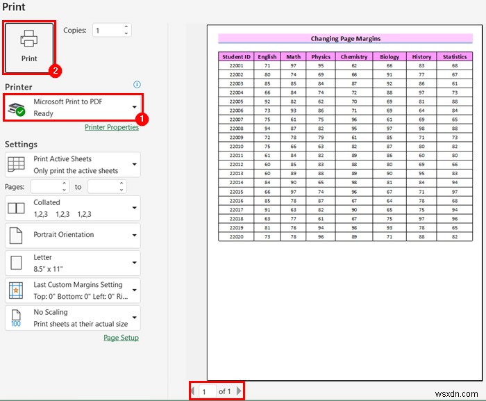 Cách điều chỉnh trang tính Excel trên một trang PDF (8 cách đơn giản)