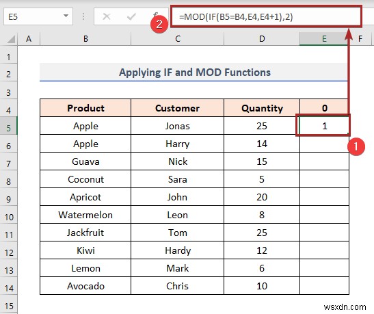 Cách tô màu hàng thay thế dựa trên giá trị ô trong Excel