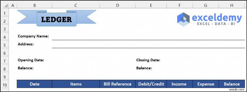 Cách duy trì sổ cái trong Excel (với các bước đơn giản)