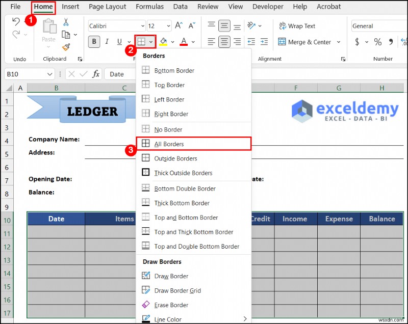 Cách duy trì sổ cái trong Excel (với các bước đơn giản)