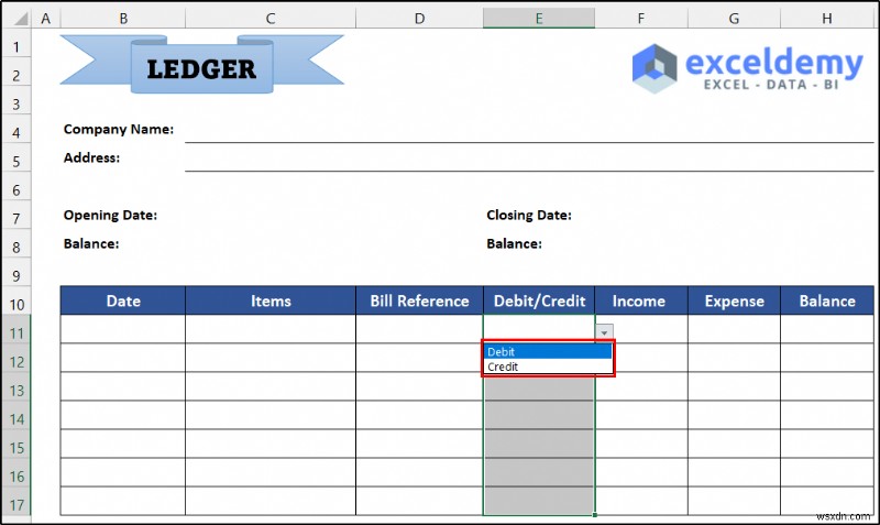 Cách duy trì sổ cái trong Excel (với các bước đơn giản)