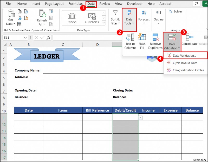 Cách duy trì sổ cái trong Excel (với các bước đơn giản)