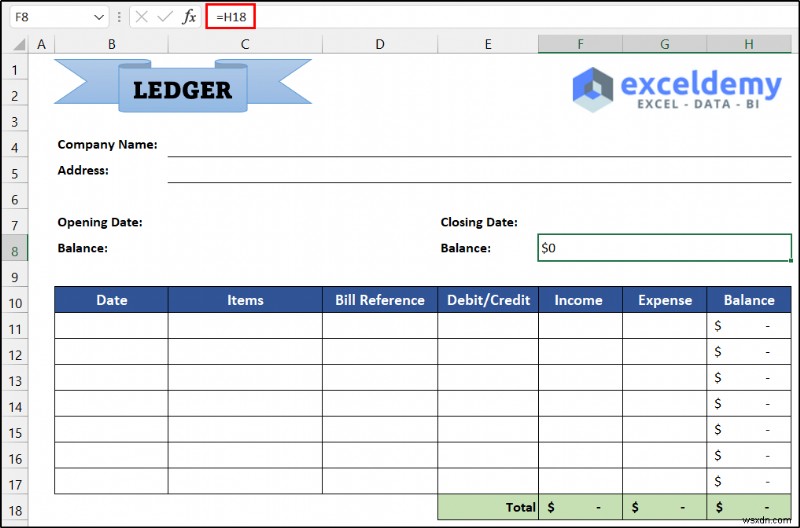 Cách duy trì sổ cái trong Excel (với các bước đơn giản)