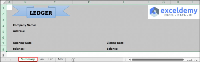 Cách duy trì sổ cái trong Excel (với các bước đơn giản)