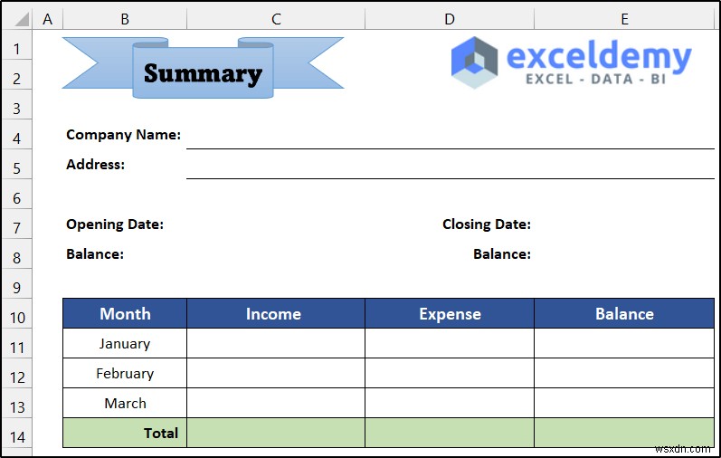 Cách duy trì sổ cái trong Excel (với các bước đơn giản)