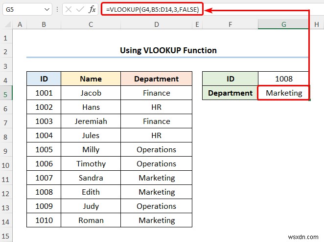 Cách ánh xạ dữ liệu bằng hàm VLOOKUP trong Excel (4 cách nhanh)