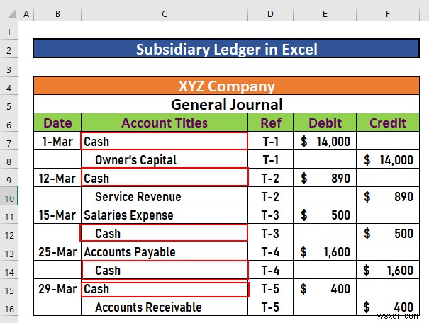 Cách tạo sổ cái phụ trong Excel (Với các bước đơn giản)