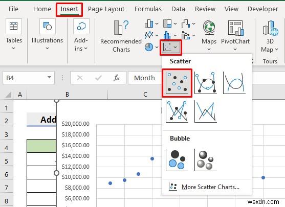 Cách thêm điểm đánh dấu cho mỗi tháng trong Excel (Với các bước đơn giản)