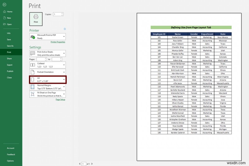 Cách in toàn trang của trang tính Excel ở kích thước A4 (5 cách đơn giản)