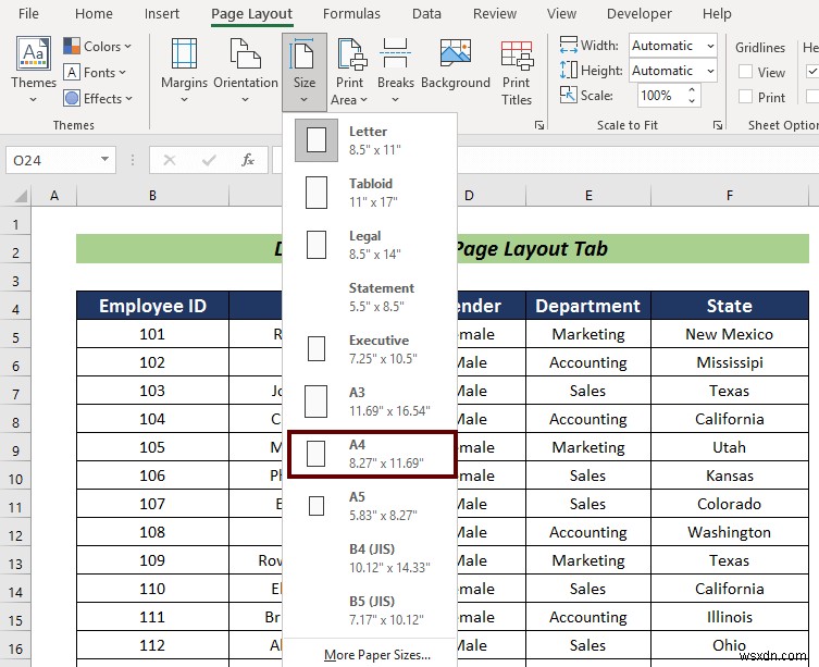 Cách in toàn trang của trang tính Excel ở kích thước A4 (5 cách đơn giản)