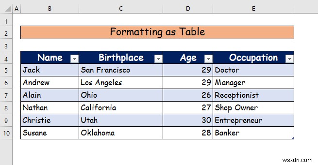 Cách tô bóng cho mọi hàng khác trong Excel (3 cách)