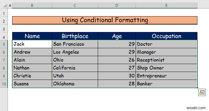 Cách tô bóng cho mọi hàng khác trong Excel (3 cách)