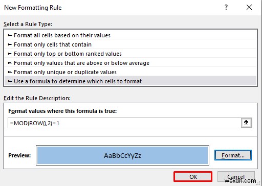 Cách tô bóng cho mọi hàng khác trong Excel (3 cách)