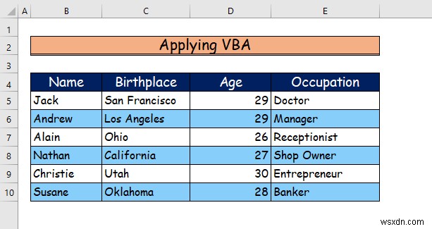 Cách tô bóng cho mọi hàng khác trong Excel (3 cách)