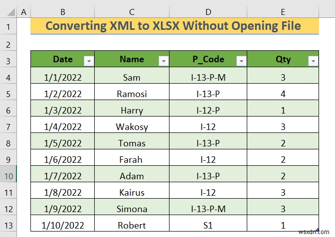 Cách chuyển đổi XML sang XLSX mà không cần mở tệp