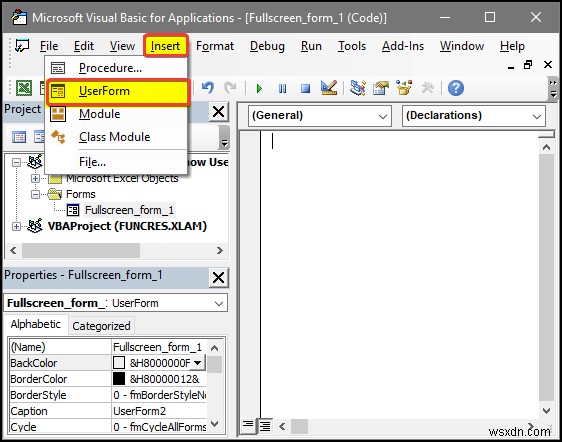 Excel VBA:Hiển thị biểu mẫu người dùng ở chế độ toàn màn hình (4 cách dễ dàng)