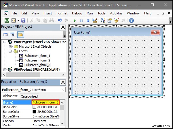 Excel VBA:Hiển thị biểu mẫu người dùng ở chế độ toàn màn hình (4 cách dễ dàng)