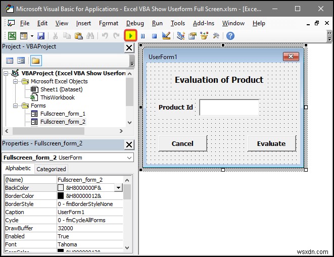 Excel VBA:Hiển thị biểu mẫu người dùng ở chế độ toàn màn hình (4 cách dễ dàng)