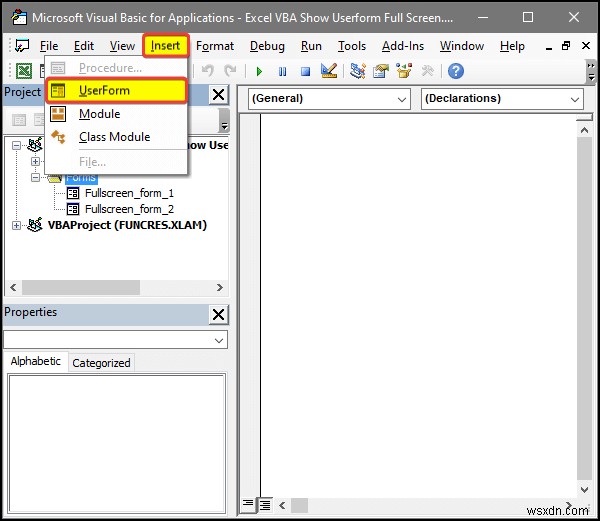 Excel VBA:Hiển thị biểu mẫu người dùng ở chế độ toàn màn hình (4 cách dễ dàng)