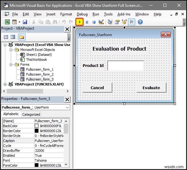 Excel VBA:Hiển thị biểu mẫu người dùng ở chế độ toàn màn hình (4 cách dễ dàng)