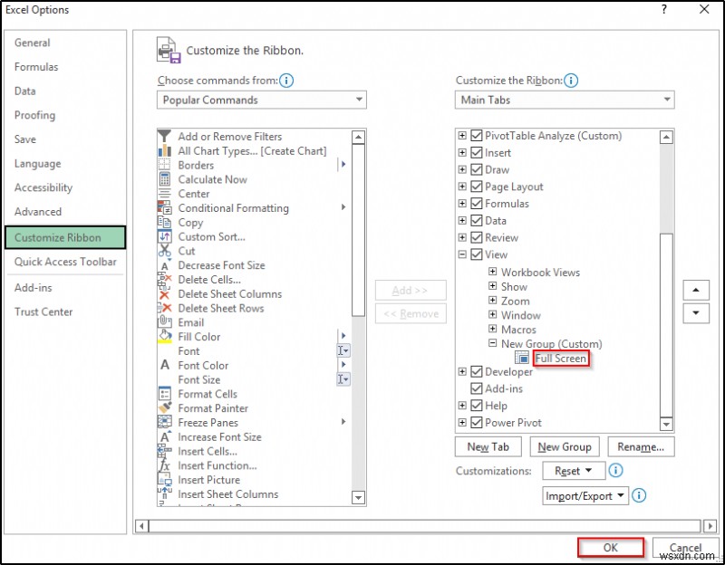 Cách hiển thị toàn màn hình không có thanh tiêu đề trong Excel (3 cách dễ dàng)