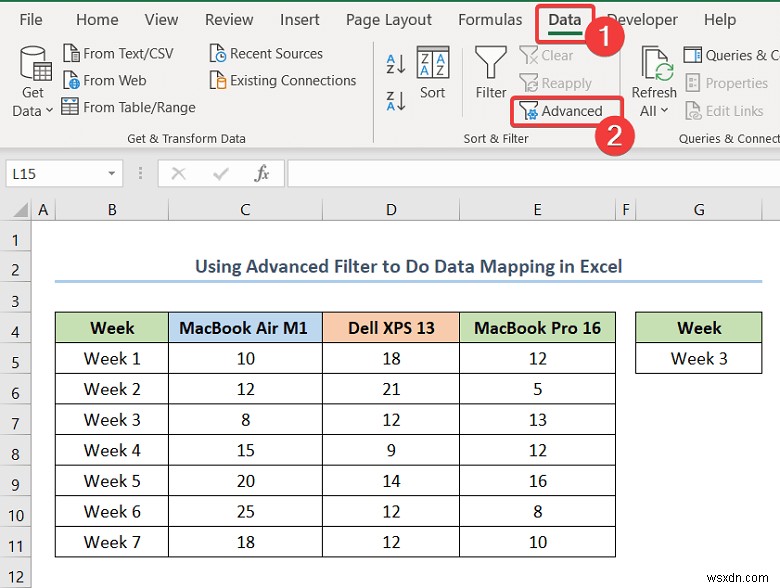 Cách thực hiện ánh xạ dữ liệu trong Excel (5 cách tiện dụng)