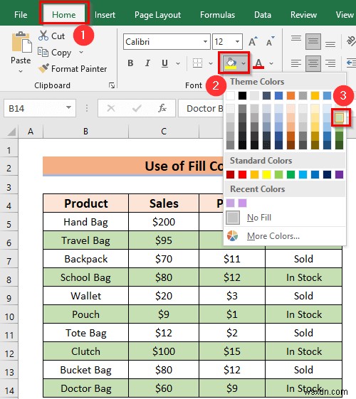 Cách thay thế màu hàng trong Excel mà không có bảng (5 phương pháp)