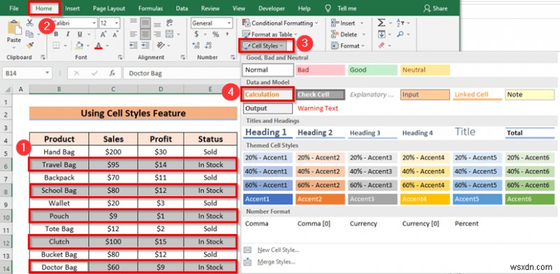 Cách thay thế màu hàng trong Excel mà không có bảng (5 phương pháp)