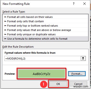 Cách thay thế màu hàng trong Excel mà không có bảng (5 phương pháp)